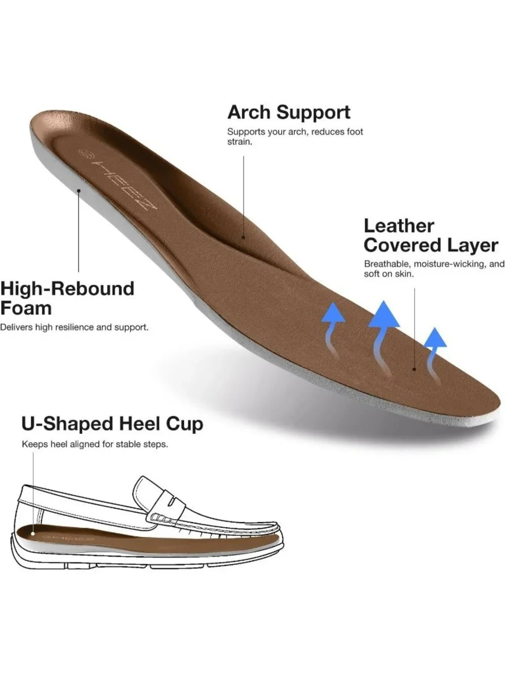 HEEZ Men's Brown Perforated Faux Leather Penny Loafers Slip On Driving Shoes